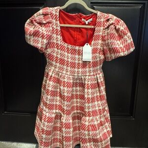 ENGLISH FACTORY RED AND WHITE  DRESS BRAND NEW W/TAGS 
TWEED GINGHAM